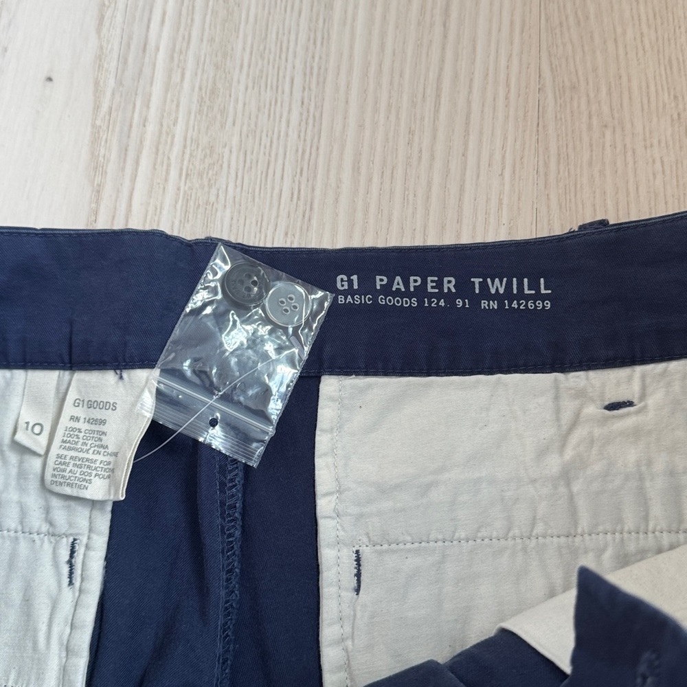 G1 Paper Twill Dark Blue Flat Front Shorts - Picture 4 of 5